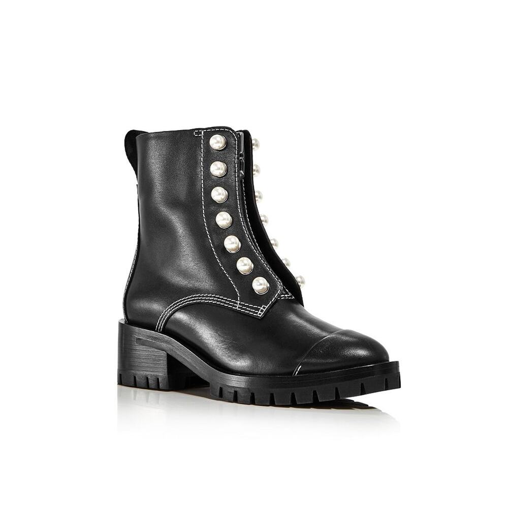 3.1 Phillip Lim Pearl Embellished Black Hayett Ankle Boots Size 41 EU